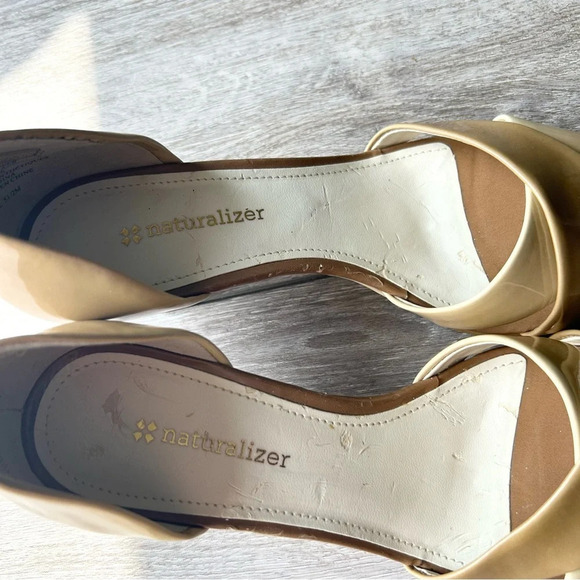 Naturalizer Ombre Beige Patent  Leather Wedge Heel Open Toe Pump - Picture 13 of 13